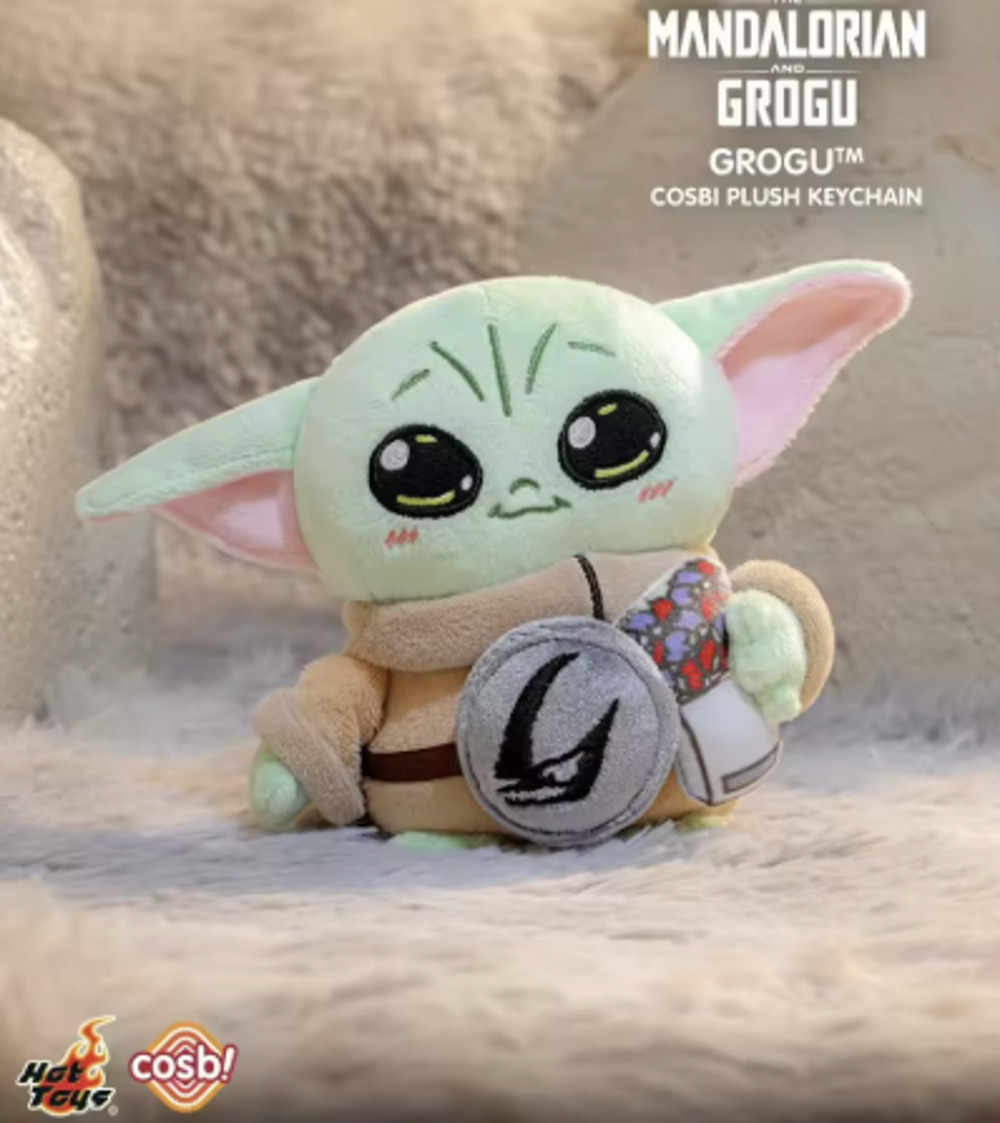 Disney x Cosbi x Star Wars Mandalorian & Grogu Plush Keychain/Charm, Snacks, New
